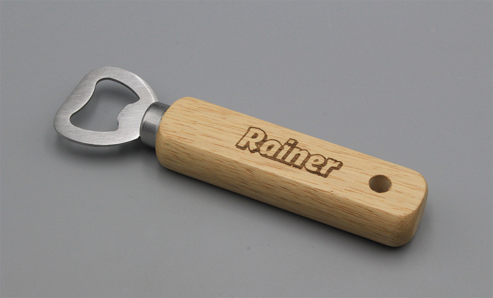 Flaschenöffner / Kapselheber mit Wunschgravur und Spruch "Unser Held am Bierkrug"
