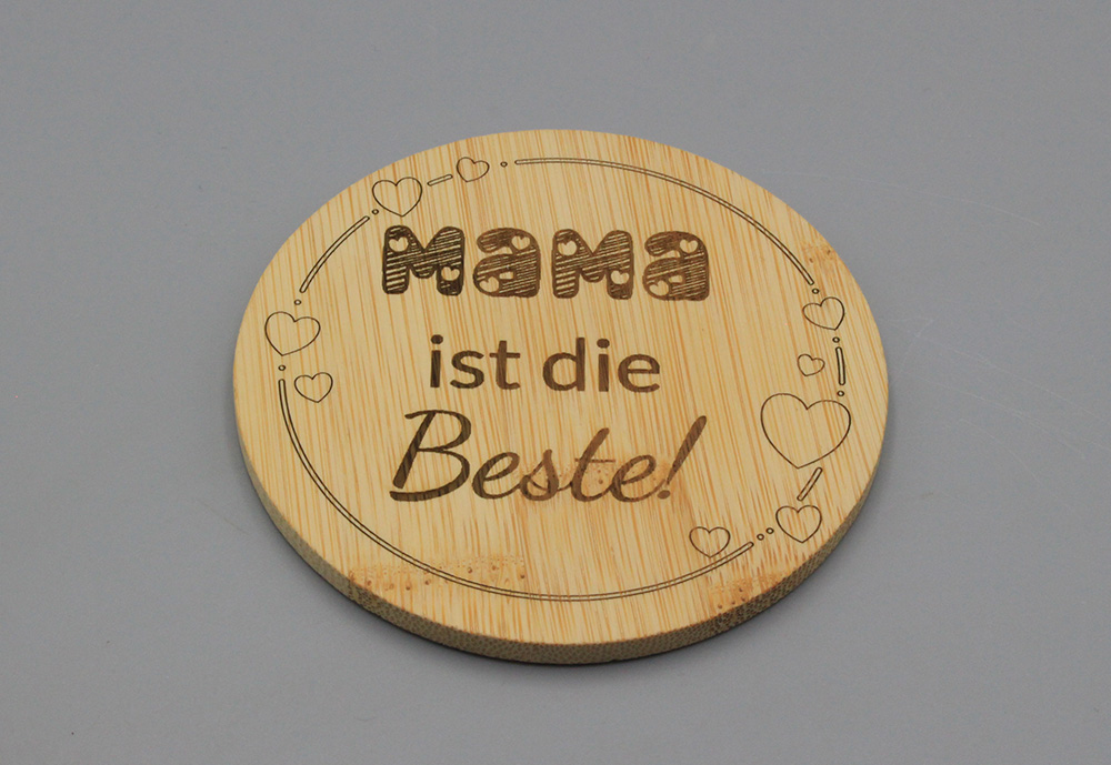 Untersetzer "Mama ist die Beste!" aus Bambus