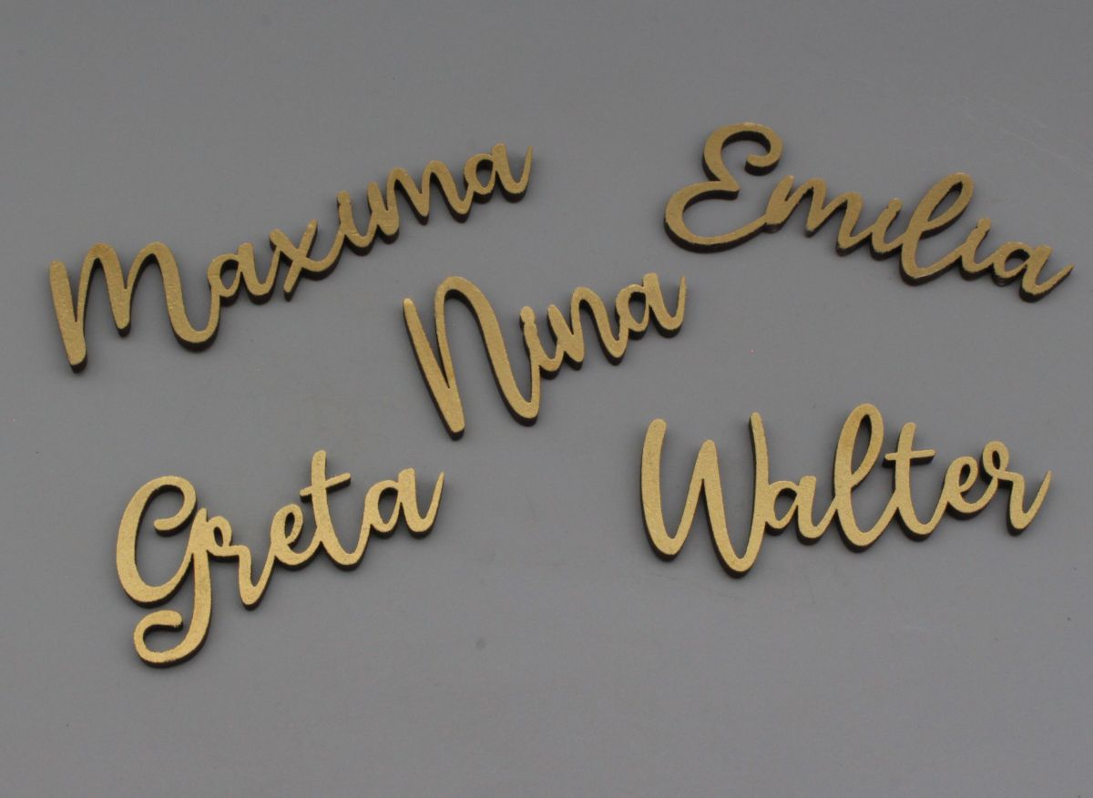 Platzkarten Lasercut aus Holz / MDF/ Gold Hochzeit / Taufe / Geburtstag etc.