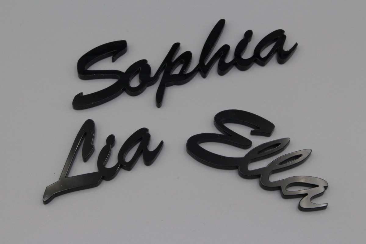 Platzkarten Lasercut aus Acryl Hochzeit / Taufe / Geburtstag Retro Schriftart
