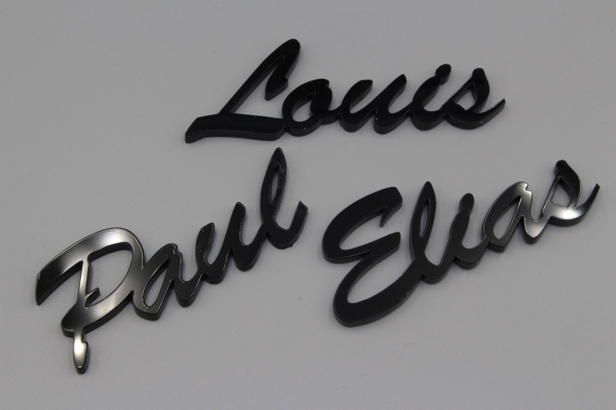 Platzkarten Lasercut aus Acryl Hochzeit / Taufe / Geburtstag Retro Schriftart