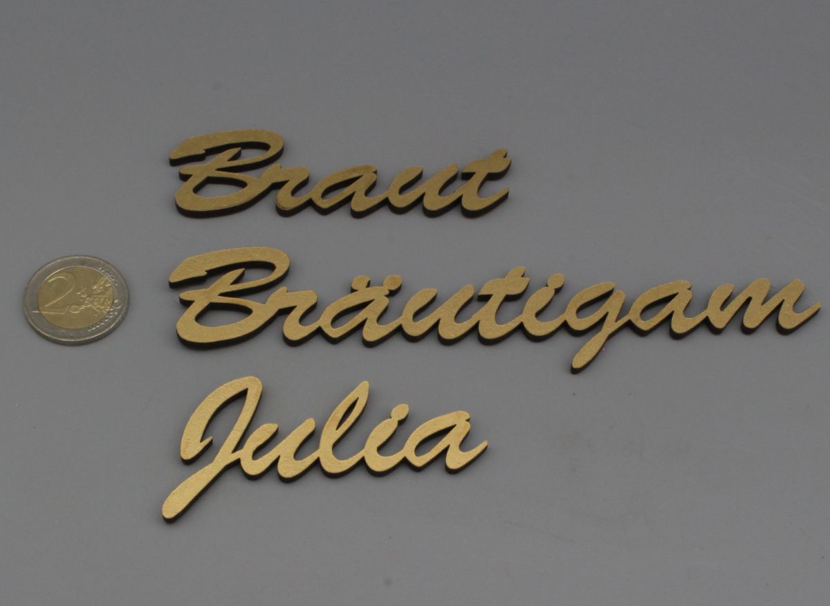 Platzkarten Lasercut aus Holz / MDF/ Gold /Hochzeit / Taufe / Geburtstag etc.
