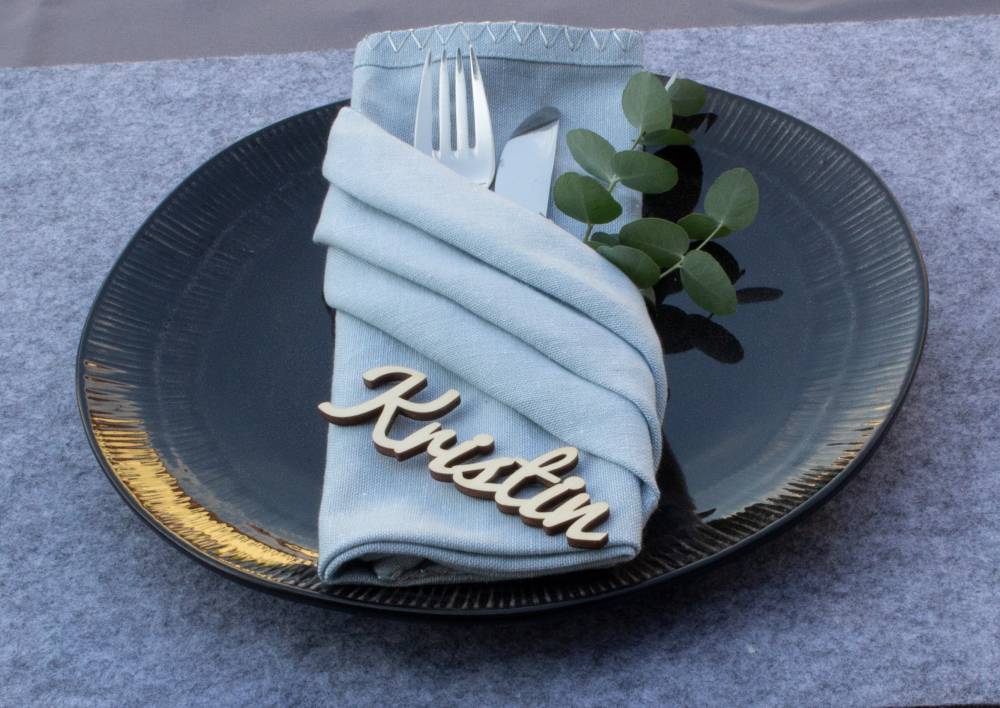 Platzkarten Lasercut aus Holz Hochzeit / Taufe / Geburtstag etc.