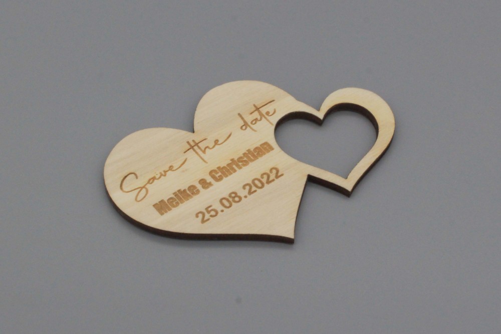 Save the Date Karte zwei Herzen / Einladung Hochzeit / Verlobung