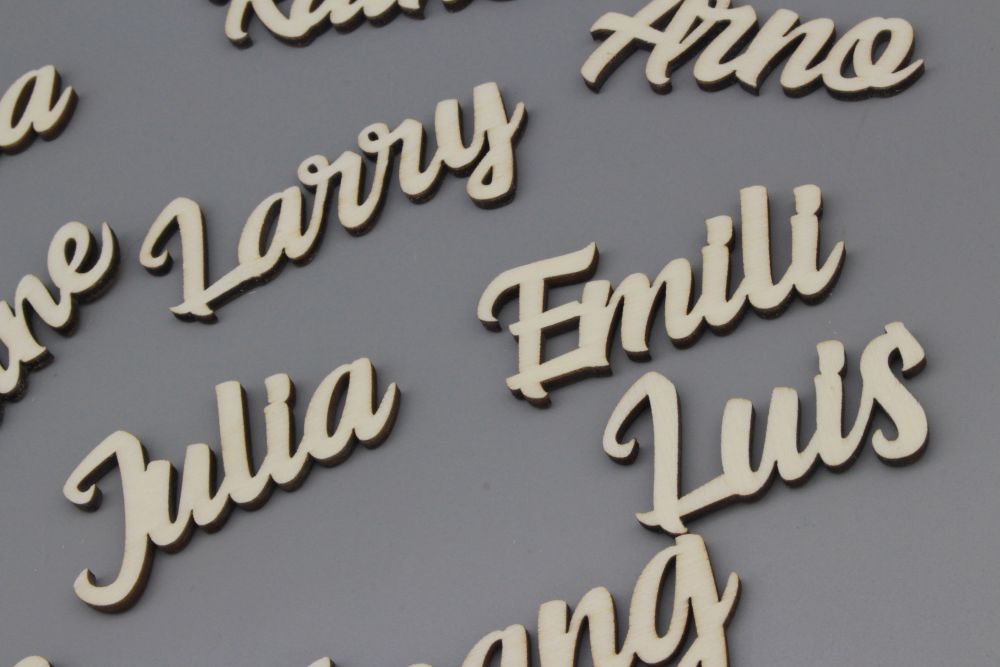 Platzkarten Lasercut aus Holz Hochzeit / Taufe / Geburtstag etc.