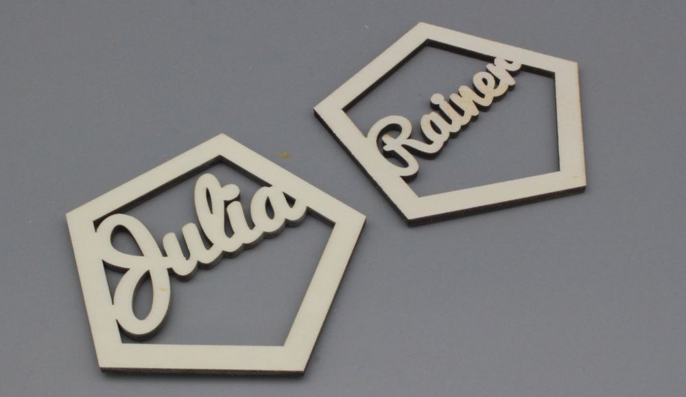 Platzkarten Lasercut aus Holz Hochzeit / Taufe / Geburtstag etc.