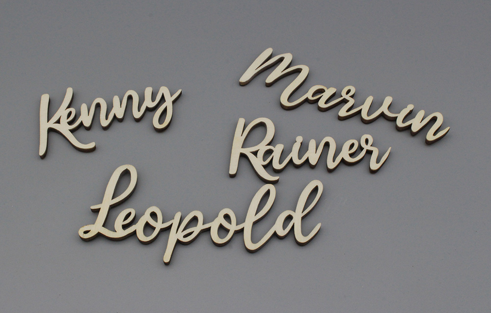 Platzkarten Lasercut aus Holz Hochzeit / Taufe / Geburtstag etc.