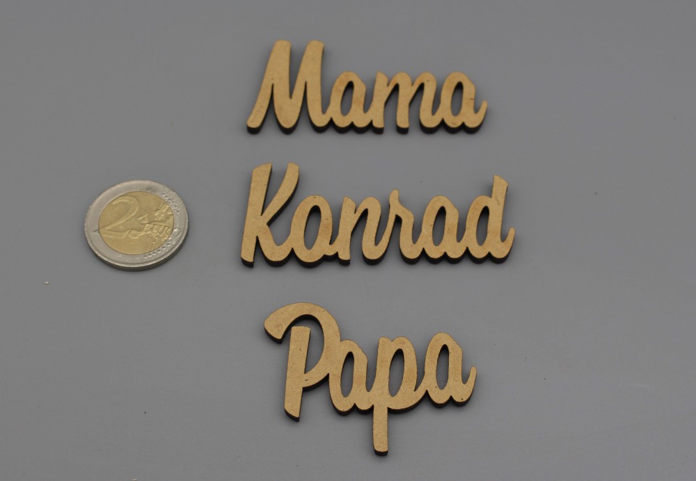 Platzkarten Lasercut aus Holz / MDF Hochzeit / Taufe / Geburtstag etc.
