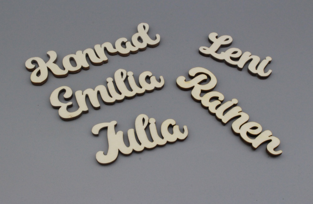 Platzkarten Lasercut aus Holz Hochzeit / Taufe / Geburtstag etc.