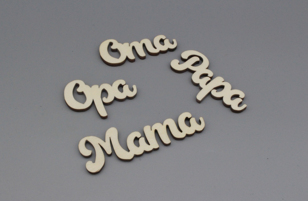 Platzkarten Lasercut aus Holz Hochzeit / Taufe / Geburtstag etc.