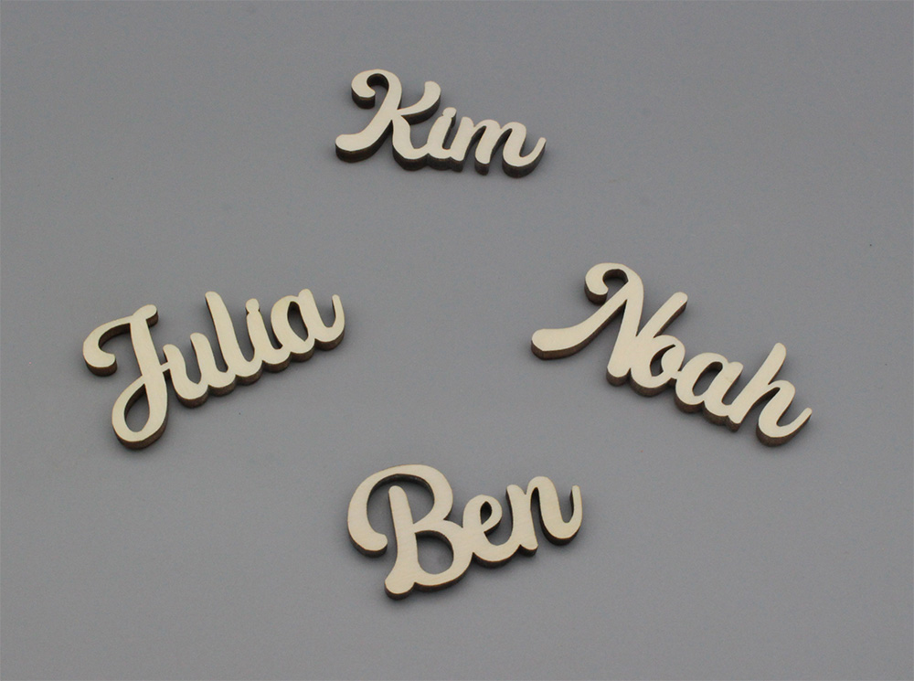 Platzkarten Lasercut aus Holz Hochzeit / Taufe / Geburtstag etc.