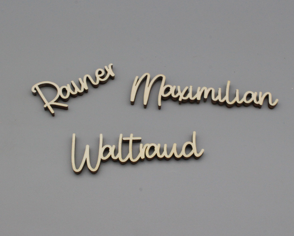 Platzkarten Lasercut aus Holz Hochzeit / Taufe / Geburtstag etc.
