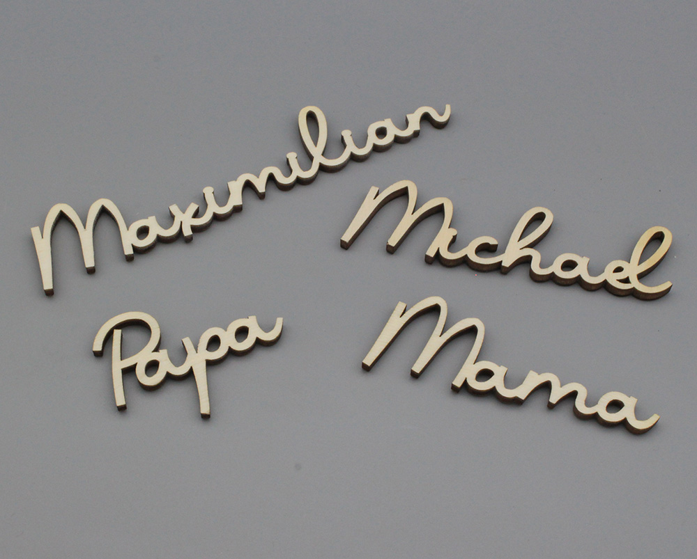 Platzkarten Lasercut aus Holz Hochzeit / Taufe / Geburtstag etc.