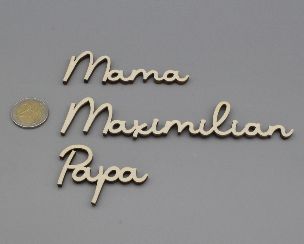 Platzkarten Lasercut aus Holz Hochzeit / Taufe / Geburtstag etc.