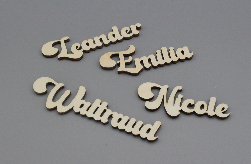 Platzkarten Lasercut aus Holz Hochzeit / Taufe / Geburtstag etc.