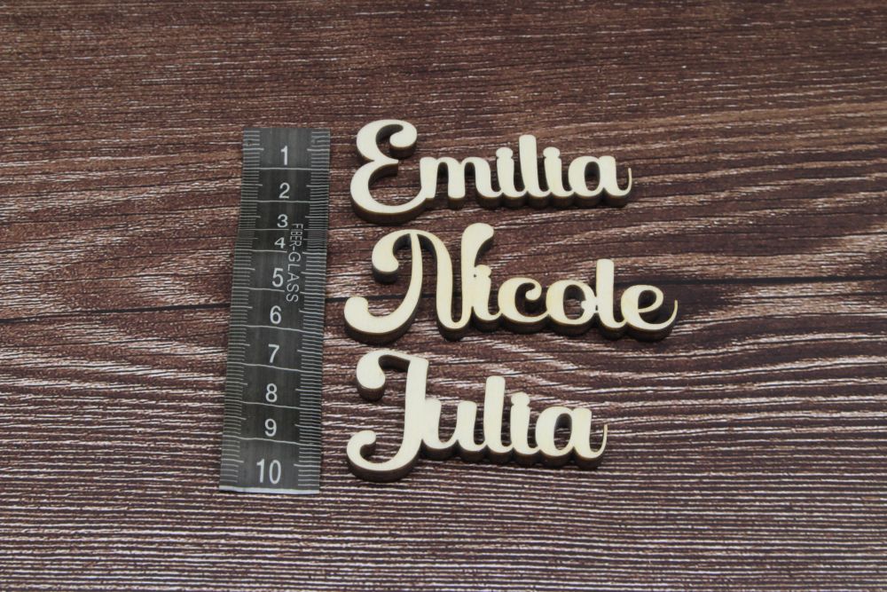 Platzkarten Lasercut aus Acryl Hochzeit / Taufe / Geburtstag Retro Schriftart