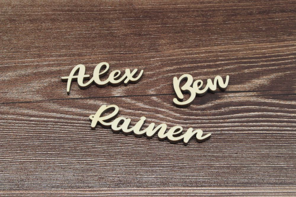 Platzkarten Lasercut aus Holz Hochzeit / Taufe / Geburtstag verspielt