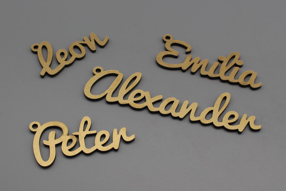 Geschenkanhänger golden lackiert Lasercut aus Holz Weihnachten / Ostern / Feiern