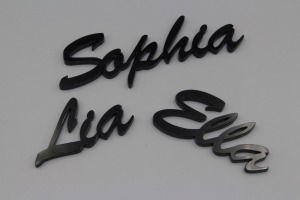Platzkarten Lasercut aus Acryl Hochzeit / Taufe / Geburtstag Retro Schriftart