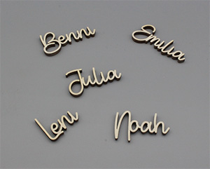 Platzkarten Lasercut aus Holz Hochzeit / Taufe / Geburtstag etc.
