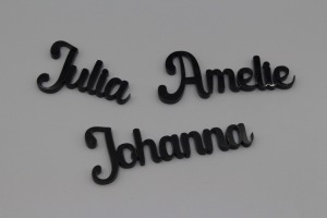 Platzkarten Lasercut aus Acryl Hochzeit / Taufe / Geburtstag Retro Schriftart