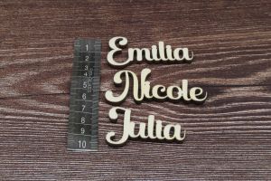 Platzkarten Lasercut aus Acryl Hochzeit / Taufe / Geburtstag Retro Schriftart