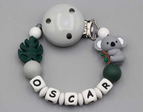 Schnullerkette mit Koala und Blatt Bild 1