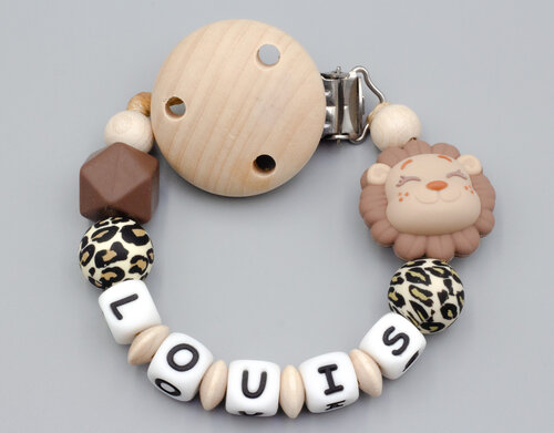 Schnullerkette im Leodesign mit Löwe Bild 1